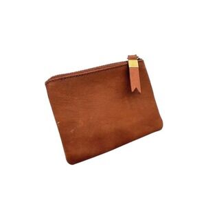 Madewell Leather Zip Pouch Wallet Brown NWT 100% Leather